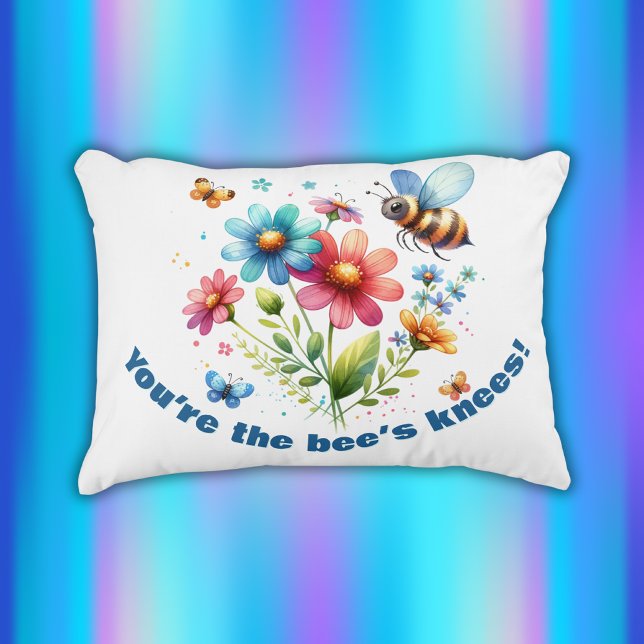 Floral-Aquarell-Monogramm Sie sind die Knie der Bi Dekokissen (Von Creator hochgeladen)