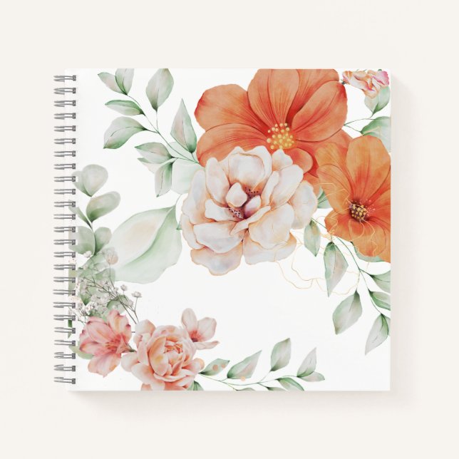 Floral-Aquarell-Notebook Notizbuch (Vorderseite)