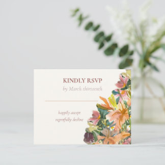 Floral-Aquarellenkarte RSVP Karte