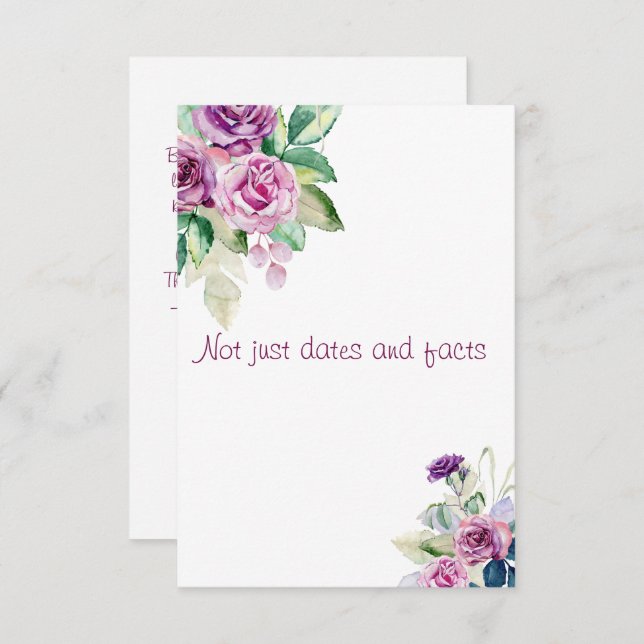 Floral Aquarelllehrer Geschichte schätzen Dankeskarte (Vorne/Hinten)