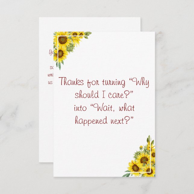 Floral Aquarelllehrer Geschichte schätzen Dankeskarte (Vorne/Hinten)