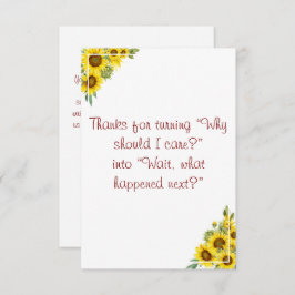 Floral Aquarelllehrer Geschichte schätzen Dankeskarte