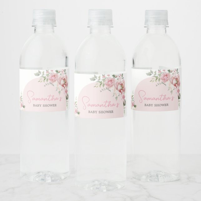 Floral Arch Baby in Bloom Baby Dusche Wasserflaschenetikett (Flaschen)