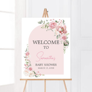 Floral Arch Baby in Bloom Baby Dusche Willkommen Poster