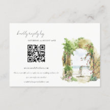 Floral Arch Beach Seascape Hochzeit QR Code UAWG