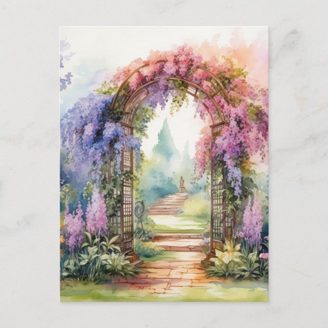 Floral Arch Landscape Postkarte (Vorderseite)