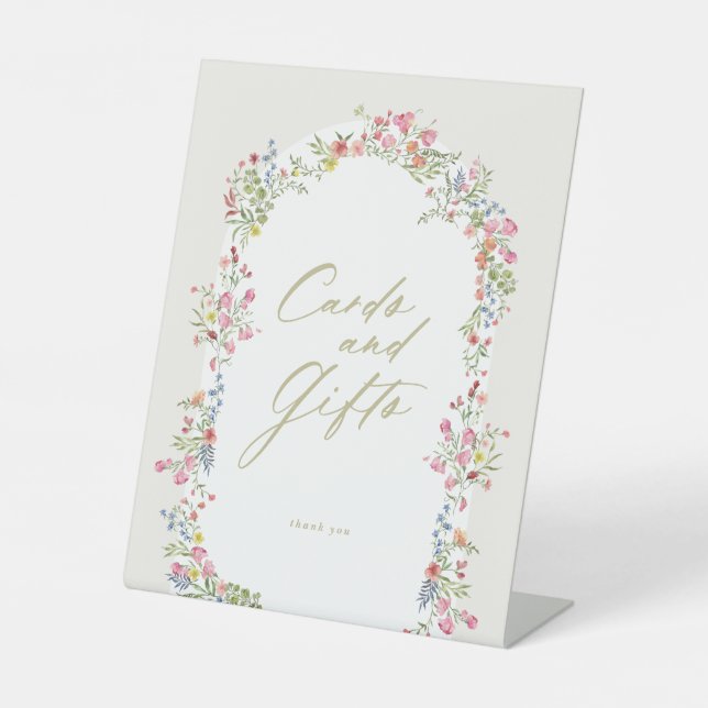 floral arch spring Cards Gifts baby shower sign Sockelschild (Vorderseite)