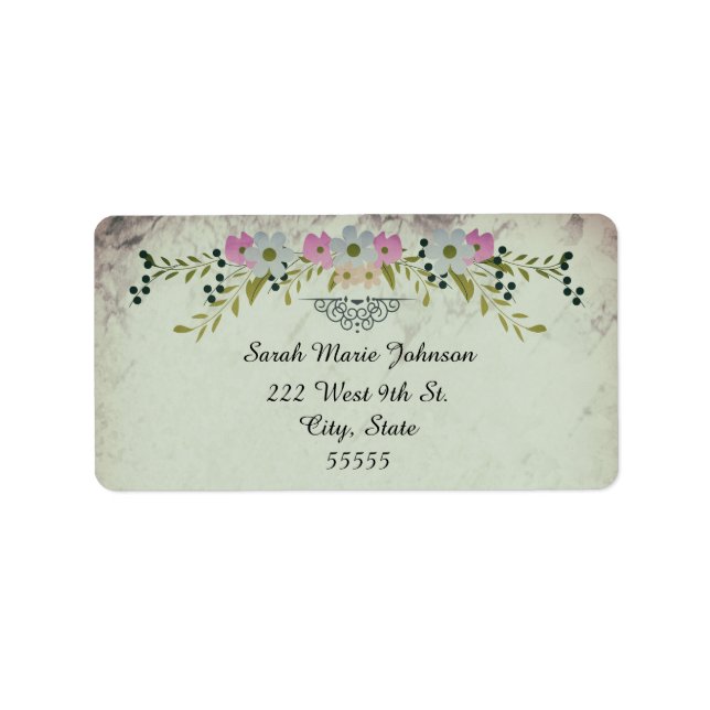 Floral Arch Wedding Address Labels Adressaufkleber (Vorne)