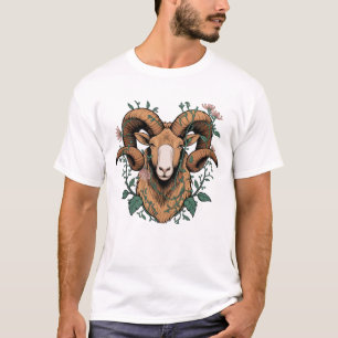 Floral Aries Zodiac Sign T-Shirt