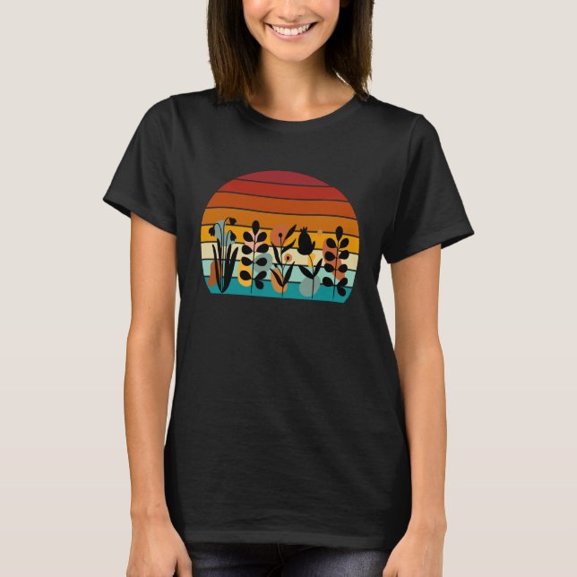 Floral Art At Sunset Boho Wildflowers Wildflower T-Shirt (Vorderseite)