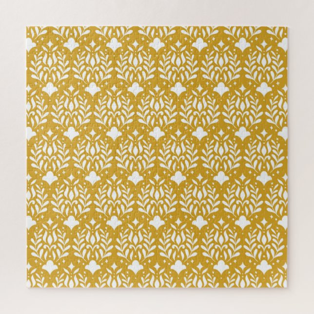 Floral Art Deco: Moderne Damaskus Puzzle (Vertikal)