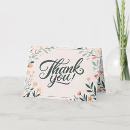 Floral Art Deco Retro Hochzeit Danke Karte
