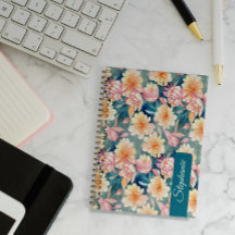 Floral Art Notebook-Planer mit Ihrem Namen