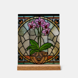 Floral Art Nouveau Acrylic Stained Glass Wall Art  Acrylschild