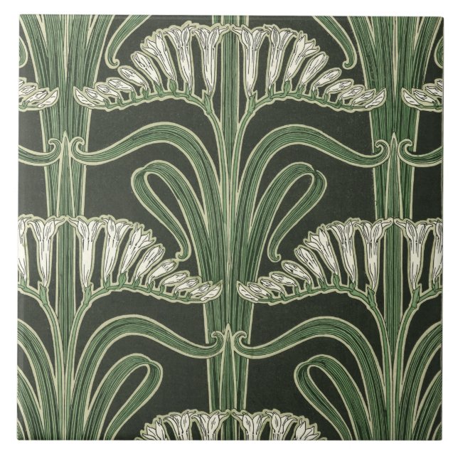 Floral Art Nouveau Design Fliese (Vorderseite)