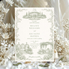 Floral Art Nouveau inspirierte Hochzeitsstationery Einladung