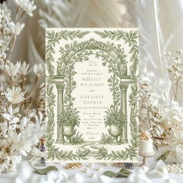 Floral Art Nouveau inspirierte Hochzeitsstationery Einladung