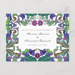 Floral Art Nouveau Vintag Save the Date Postkarte