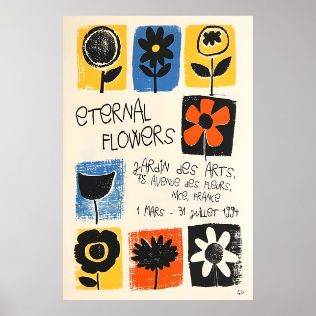 Floral Art Print Abstract Botanical Poster, Nice Poster (Vorne)