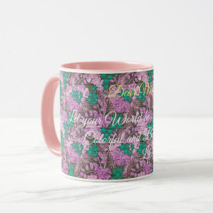 Floral auf Holz Populäre Anpassung von Text Tasse