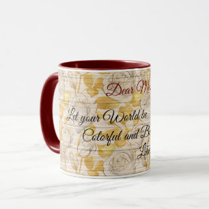 Floral auf Holz Populäre Anpassung von Text Tasse