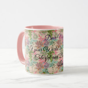 Floral auf Holz Populäre Anpassung von Text Tasse