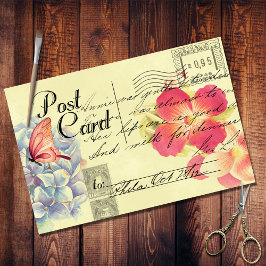 Floral Australian Postcard Ephemera Decoupage Seidenpapier