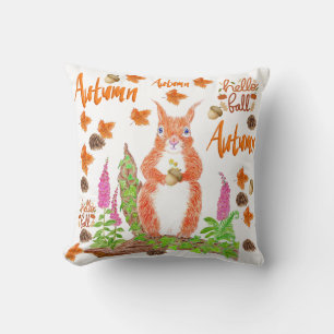 Floral Autumn Squriel Kissen