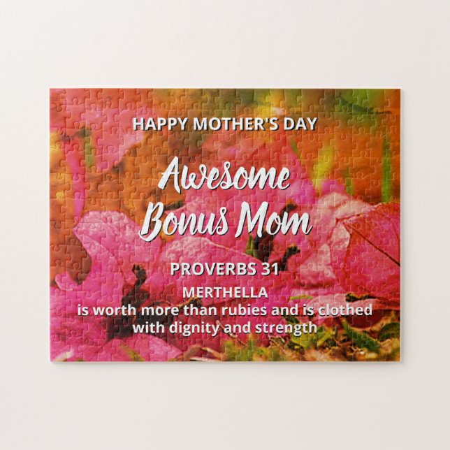 Floral AWESOME BONUS MOM Proverbs 31  Puzzle (Horizontal)