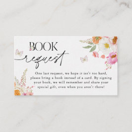 Floral Baby Bloom Baby Shower Book Request Insert