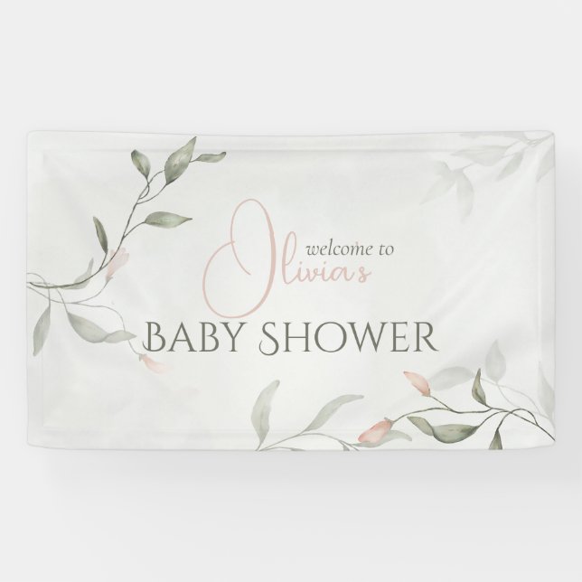 Floral Baby Dusche Frühjahrsbrause Blume Banner (Horizontal)