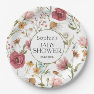 Floral Baby Dusche Pappteller