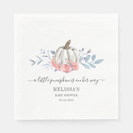 Floral Baby Dusche Pink Roses Pumpkin Serviette