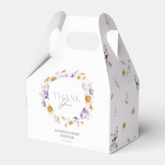 Floral Baby Dusche Vielen Dank Geschenkboxen Geschenkschachtel (Vorderseite)