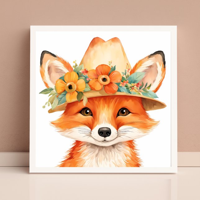 Floral Baby Fox Kinderzimmer Wall Art Poster (Von Creator hochgeladen)