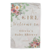 Floral Baby Girl Dusche Begrüßungszeichen
