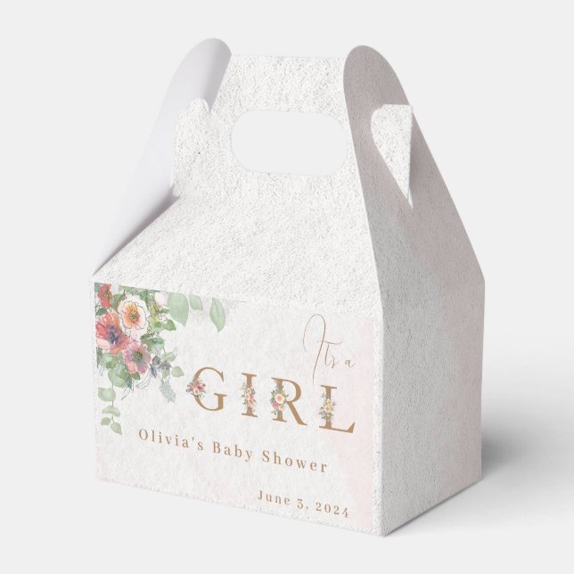 Floral Baby Girl Dusche Geschenkschachtel (Vorderseite)