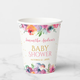Floral Baby Girl Dusche Pappbecher