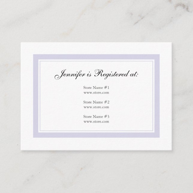 Floral Baby Girl Registry Card - Baby Lilac Begleitkarte (Vorderseite)