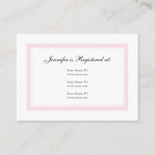 Floral Baby Girl Registry Card - Baby Pink Begleitkarte (Vorderseite)