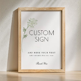 Floral Baby in Bloom Baby Shower Custom Sign Fotodruck