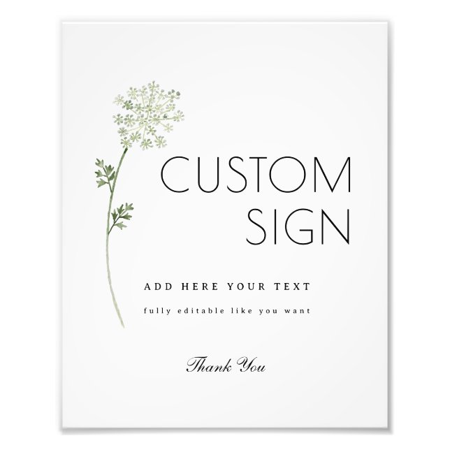 Floral Baby in Bloom Baby Shower Custom Sign Fotodruck (Vorne)