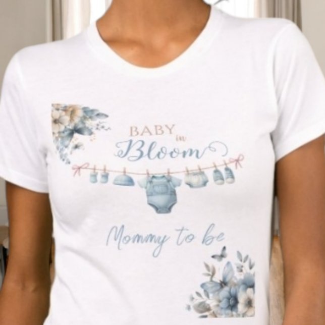 Floral Baby in Bloom Mommy zu Baby Boy Dusche T-Shirt (Von Creator hochgeladen)