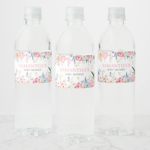 Floral Baby in Bloom Spring Baby Dusche Wasserflaschenetikett