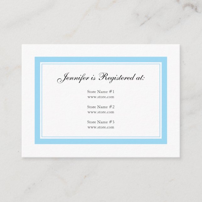 Floral Baby Registry Card - Blue on Blue Begleitkarte (Vorderseite)