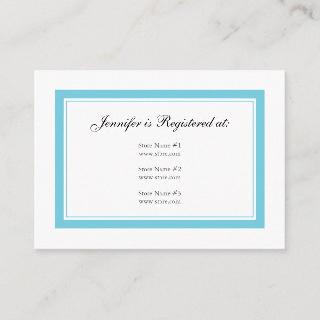 Floral Baby Registry Card - Sky Blue Begleitkarte (Vorderseite)