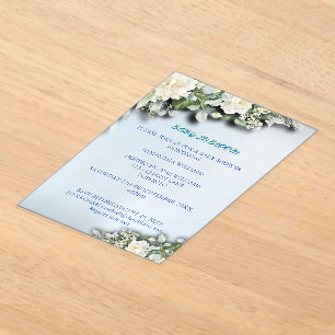 Floral Baby Shower Acryl-Einladung mit fester Rück Acryleinladungen