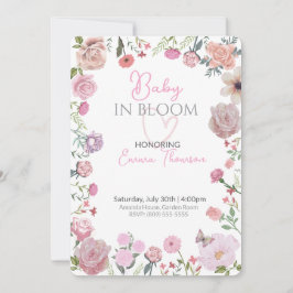 Floral Baby Shower Invitation – Elegant Watercolor Einladung