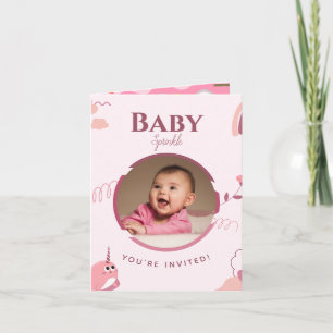Floral Baby Sprinkle individuelle Einladung