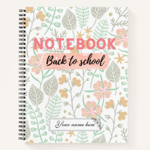 Floral Back to School Notebook Notizbuch